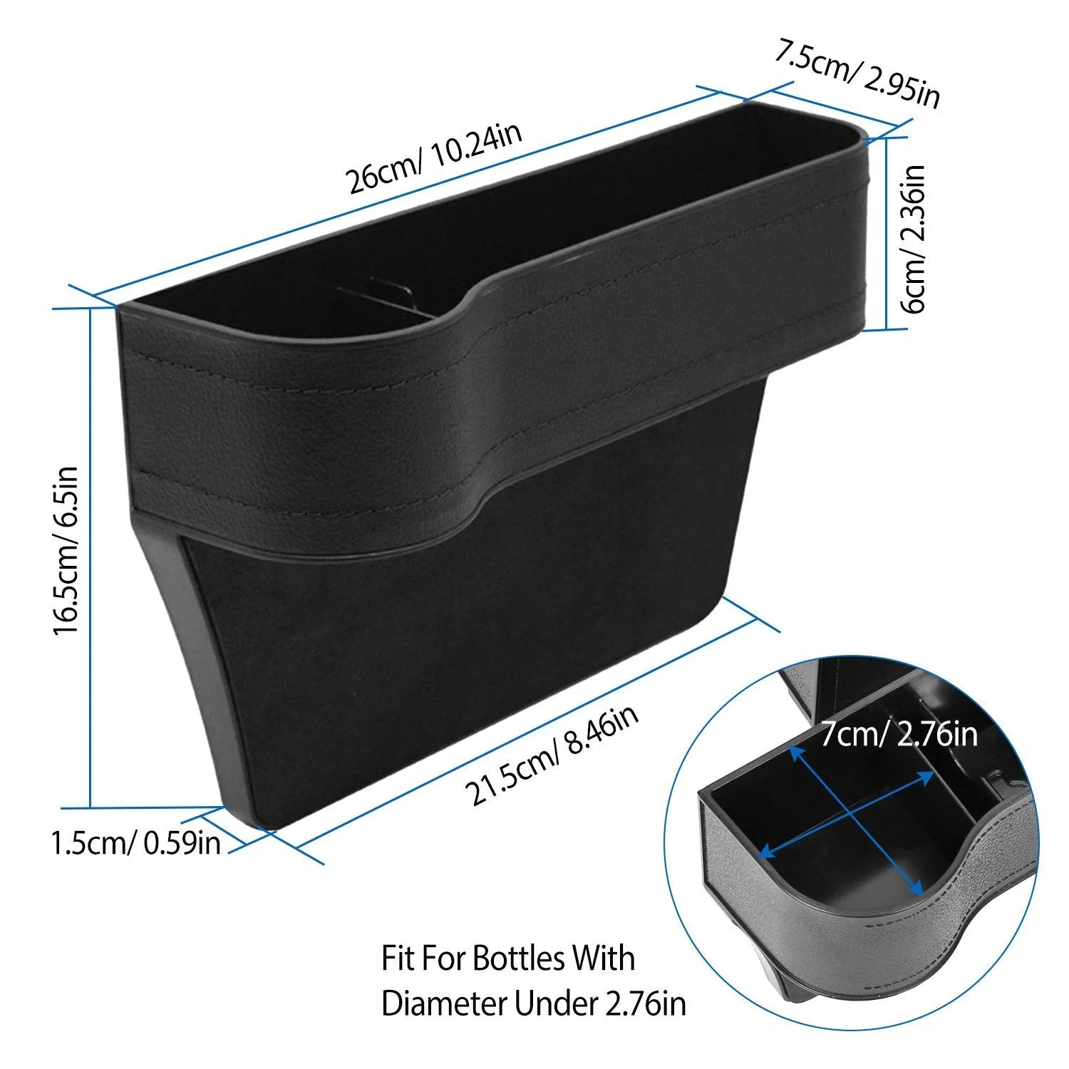 2-Pieces: Car Console Side Organizer