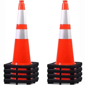 (8 Pack) BESEA 28 inch Traffic Safety Cones Orange Road Parking Cones Heavy Duty Construction Cone Structurally Stable for Traffic Control at Public Place