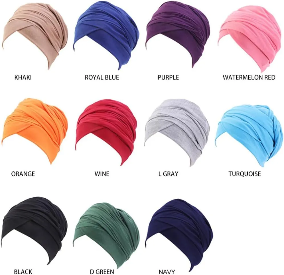 African Turban Head wraps for Women - Pre tied Soft Long Headscarf Shawl Hair Chemo Headwear Grate For Daily Use