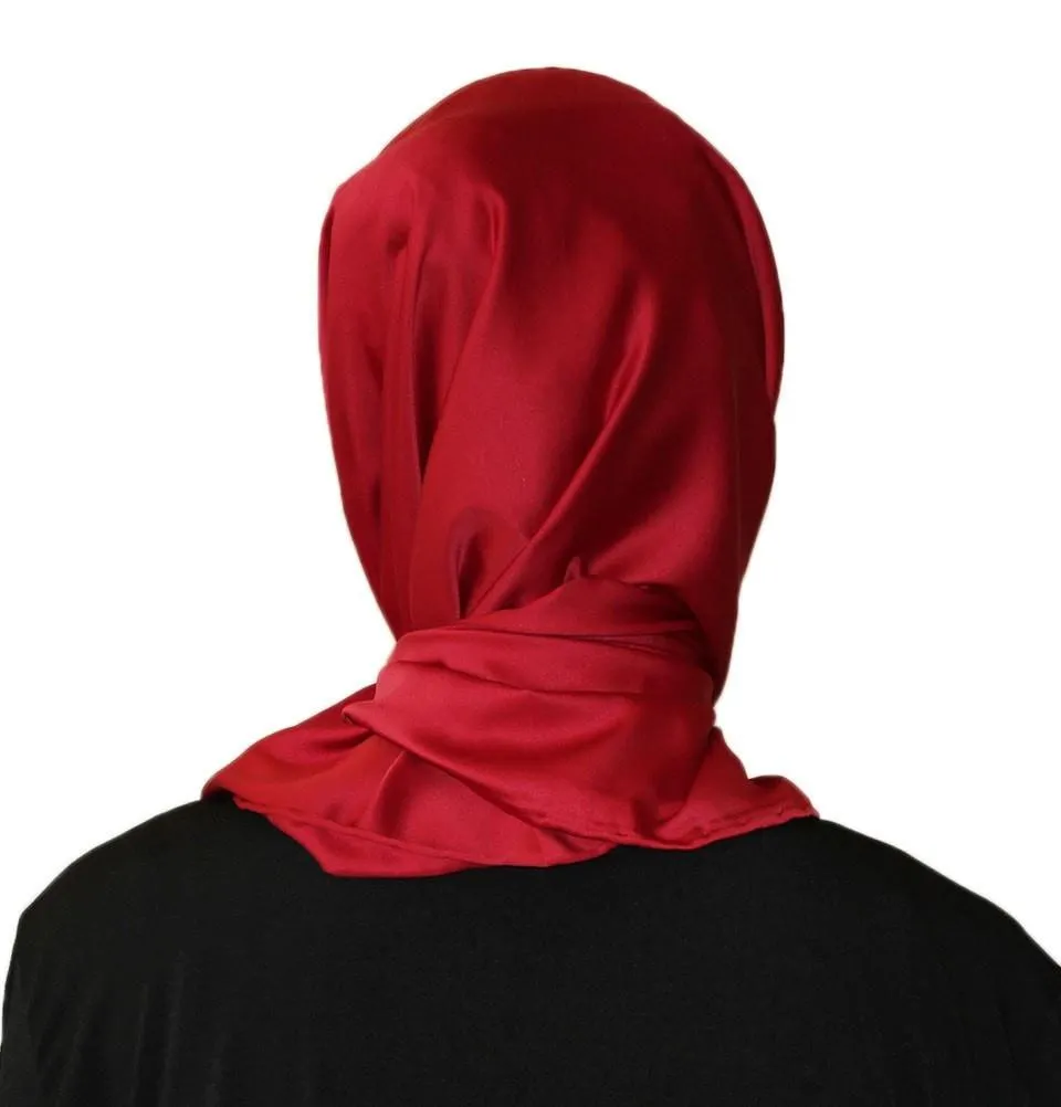 Aker Satin Square Hijab Scarf 4072 Red