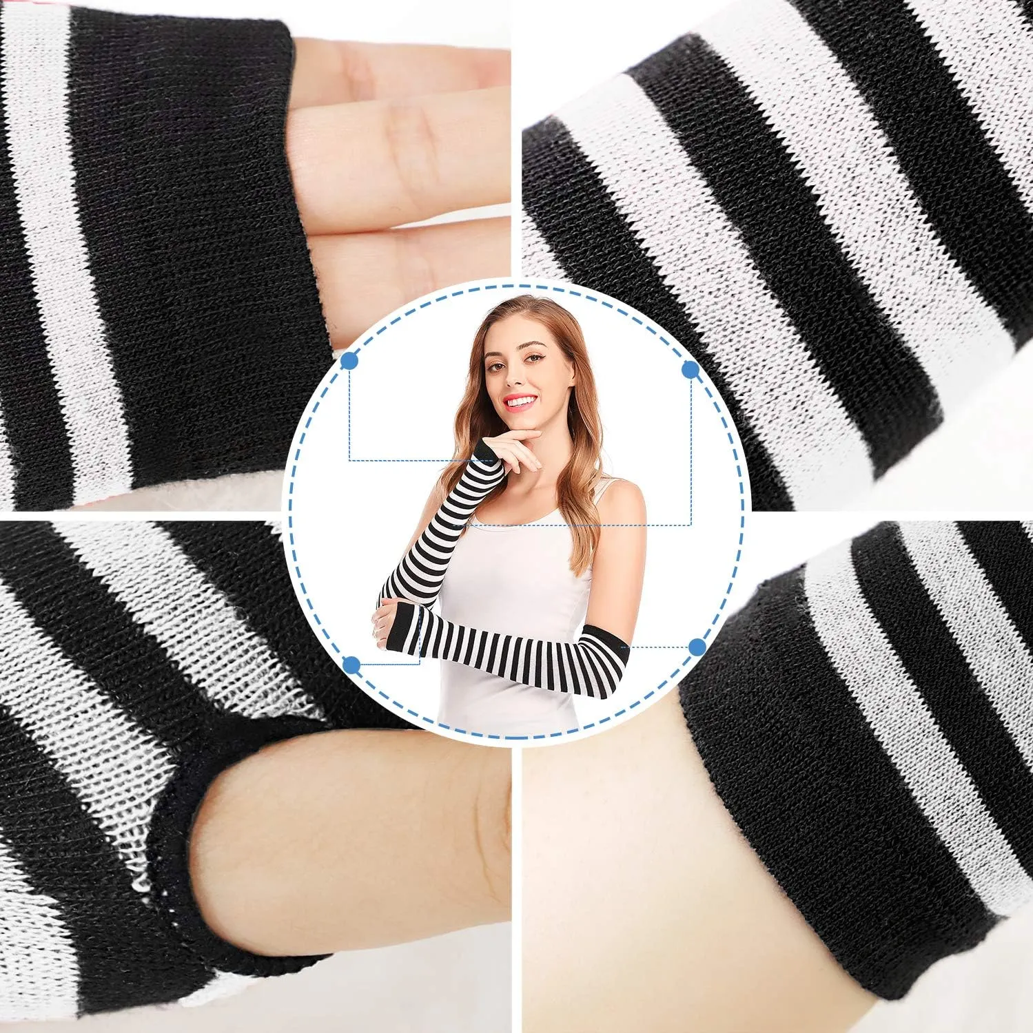 Bienvenu Punk Gothic Rock Long Arm Warmer Fingerless Gloves