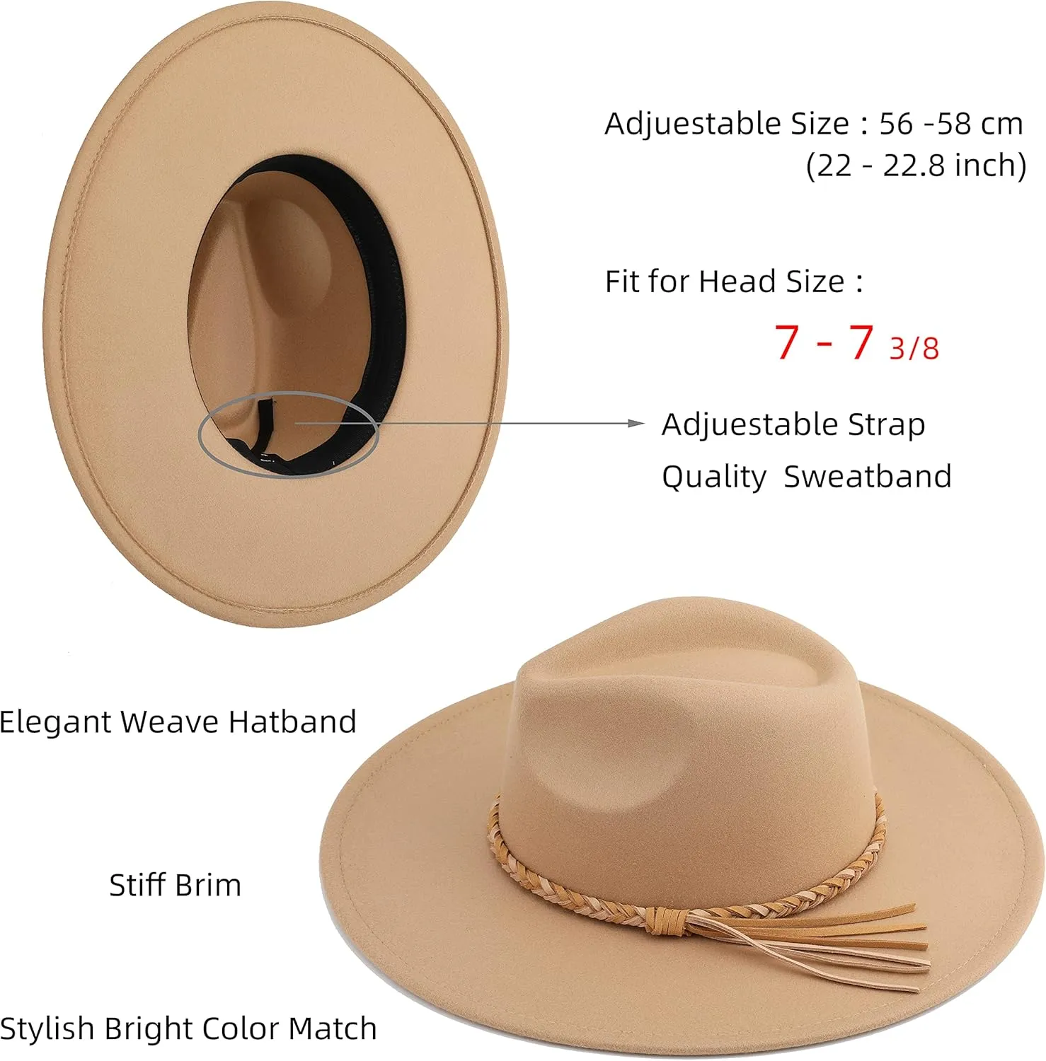 Big Wide Brim Women Fedora Hat