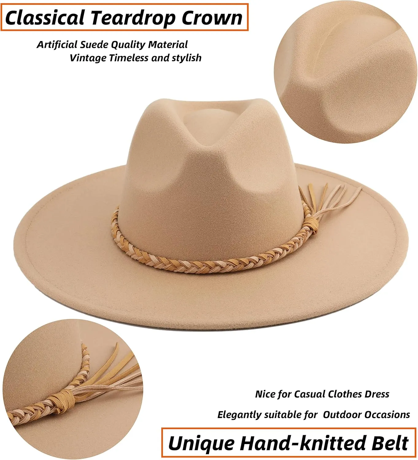 Big Wide Brim Women Fedora Hat