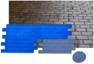 Brick Concrete Stamps - Worn Brick Running Bond