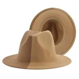 Brown & Tan Patch Work Fedora Hat