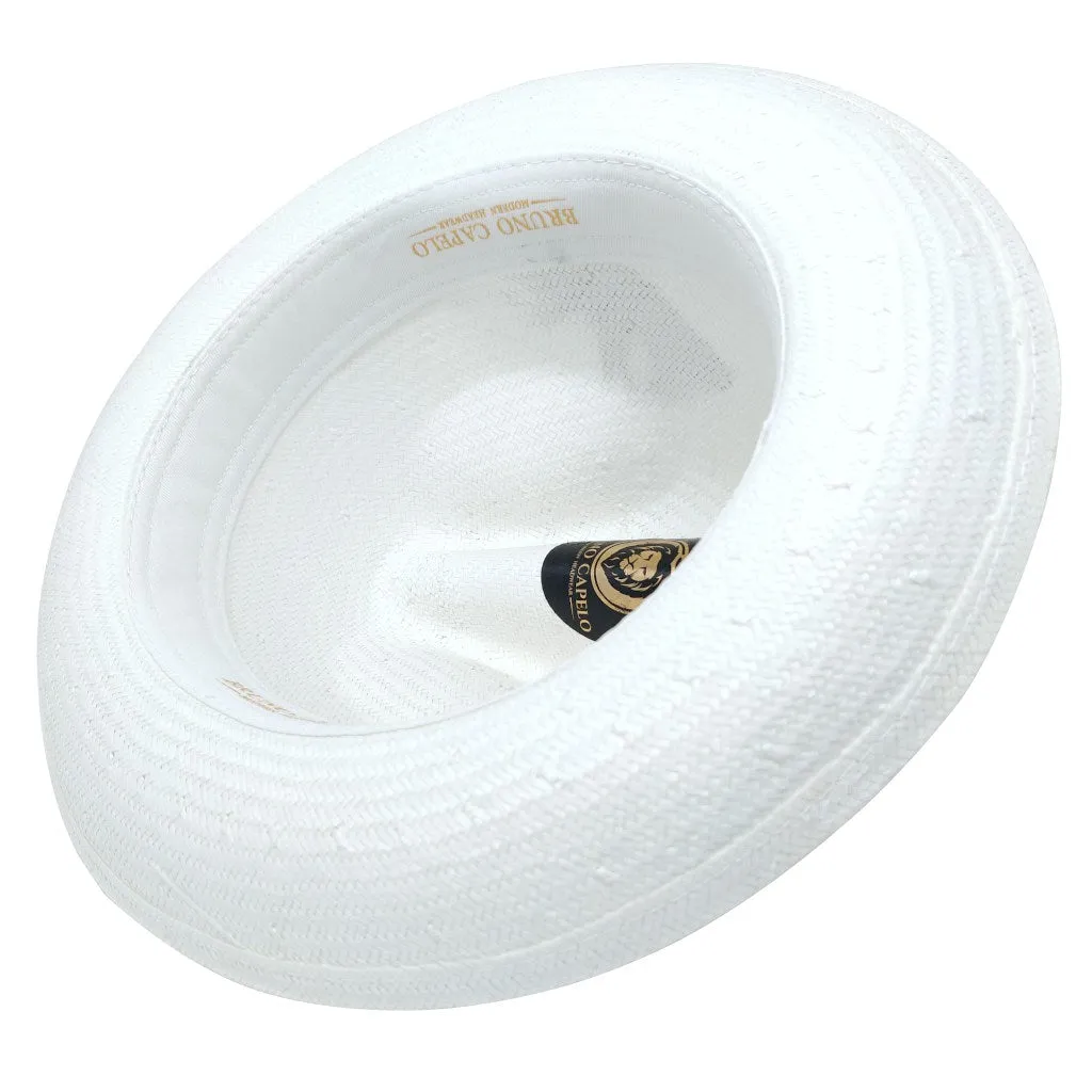 Bruno Capelo Santiago Shantung Pinch Front Straw Fedora