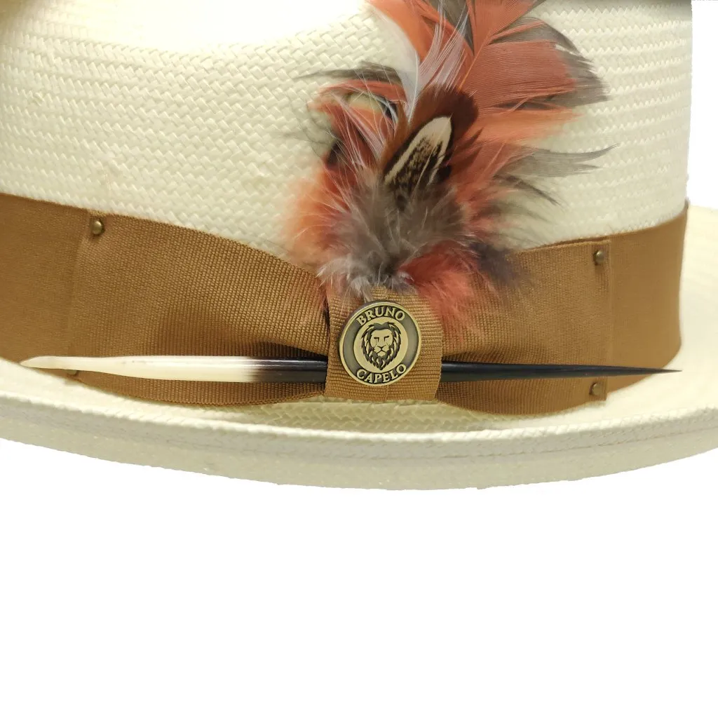 Bruno Capelo Santiago Shantung Pinch Front Straw Fedora