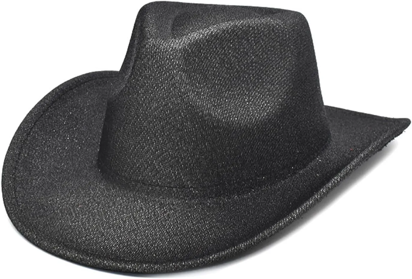 Cowboy Hat,Breathable Cowboy Hat Large Brim Hat Fedora Felt Cowboy Sunproof Hat Accessory Wide Curved Brim