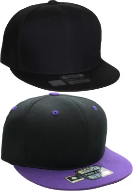 D&I Classic Blank Snapback Flat Bill Visor Hat Cap w Adjustable Adjustable Back