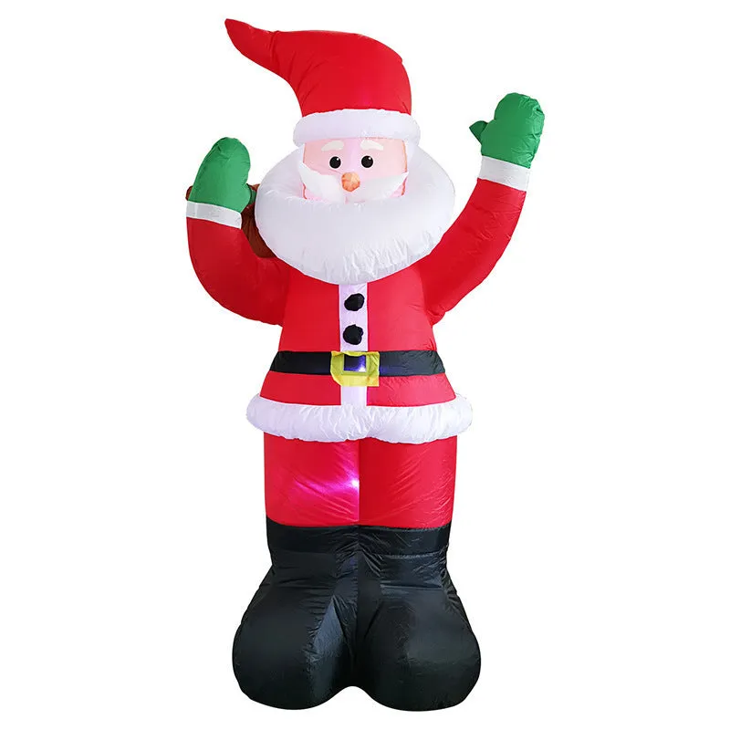 Decorazioni Natalizie per Giardino: Pupazzi Gonfiabili di Babbo Natale e Pupazzo di Neve con Luci LED