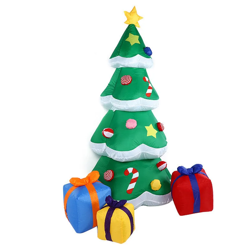 Decorazioni Natalizie per Giardino: Pupazzi Gonfiabili di Babbo Natale e Pupazzo di Neve con Luci LED