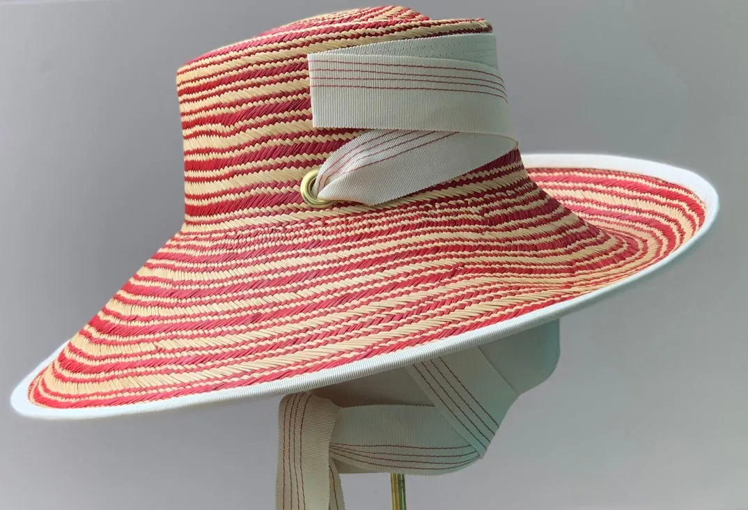 Edie Hat in Red Stripe
