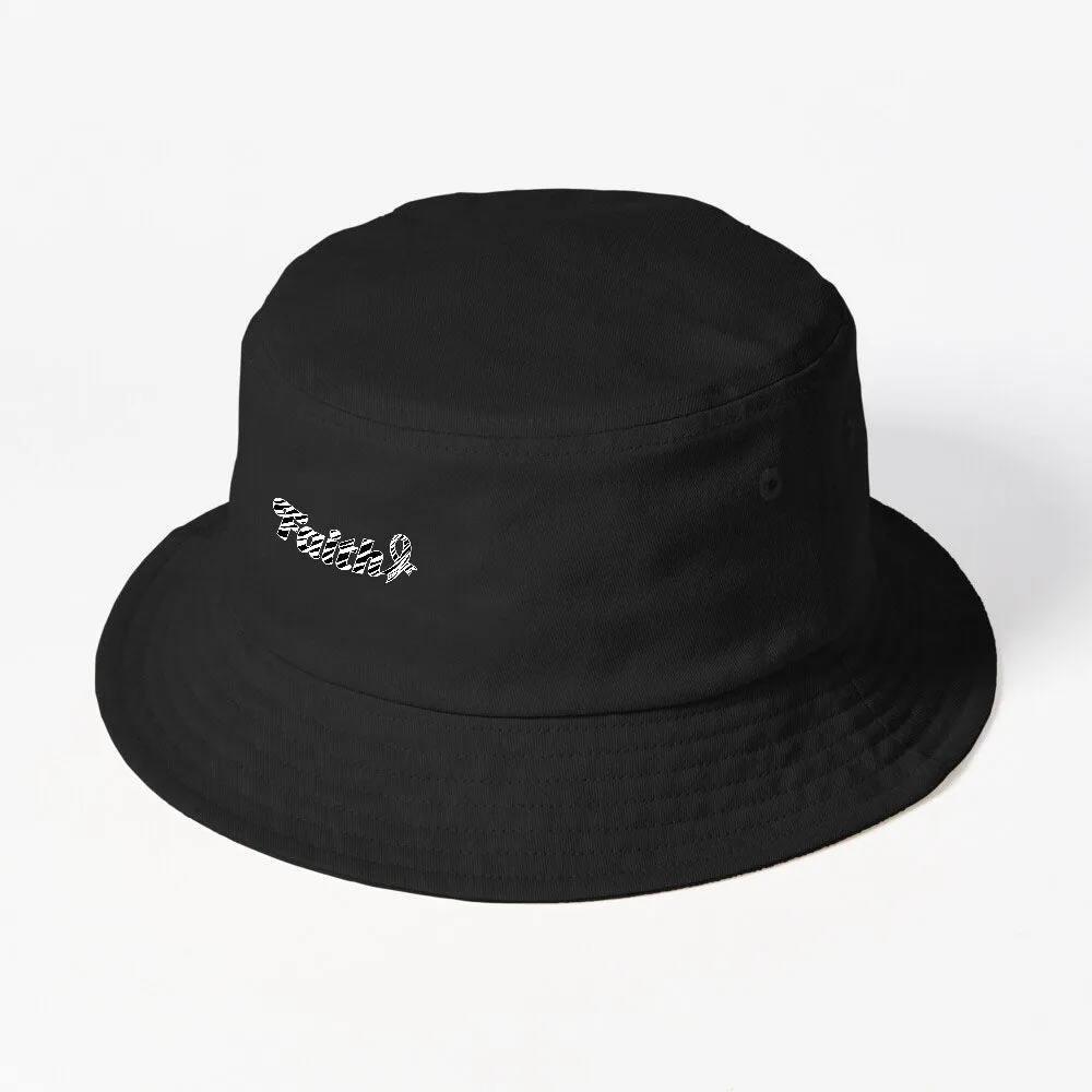 Faith Neuroendocrine Cancer Awareness Zebra Ribbon Bucket Hat