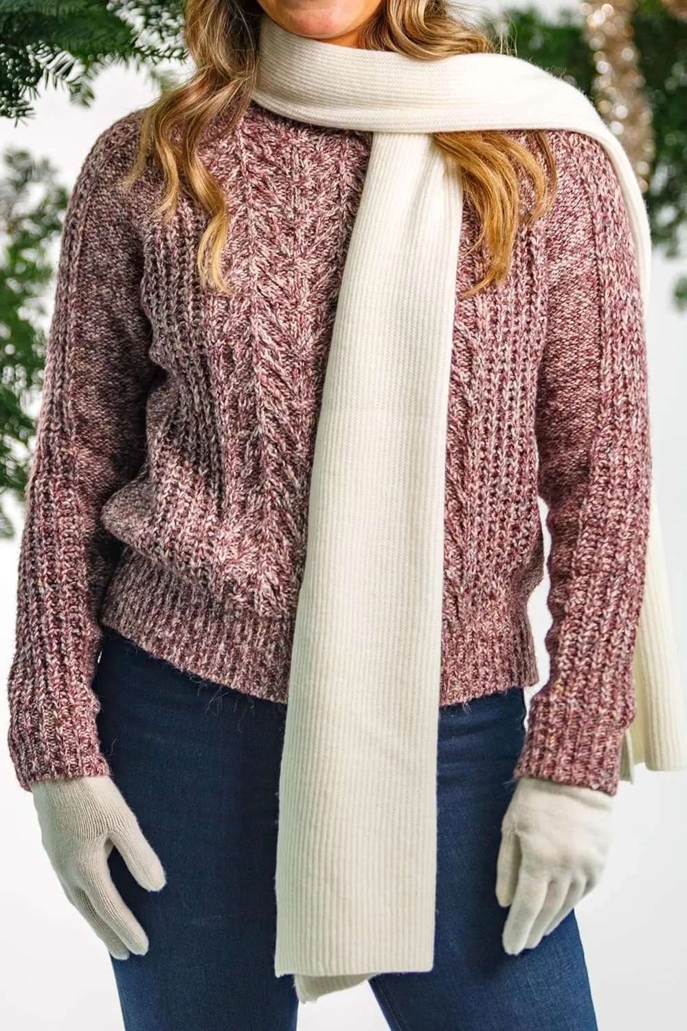 Fishers Finery Women's 100% Cashmere Ribbed Knit Winter Scarf | Black Label Box