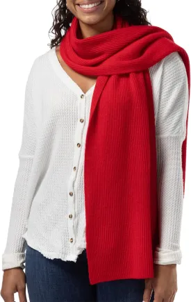 Fishers Finery Women's 100% Cashmere Ribbed Knit Winter Scarf | Black Label Box