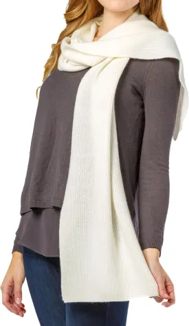 Fishers Finery Women's 100% Cashmere Ribbed Knit Winter Scarf | Black Label Box