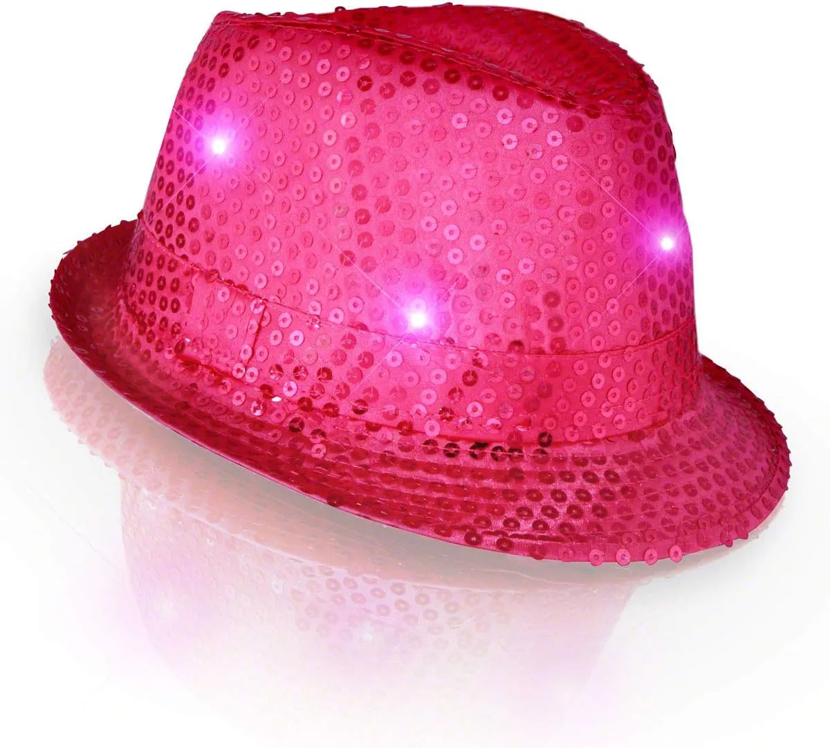 FlashingBlinkyLights Sequin Light Up LED Fedora Hat