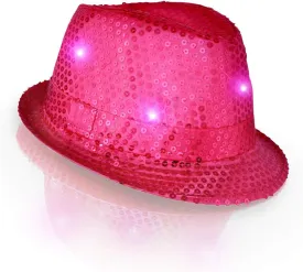 FlashingBlinkyLights Sequin Light Up LED Fedora Hat