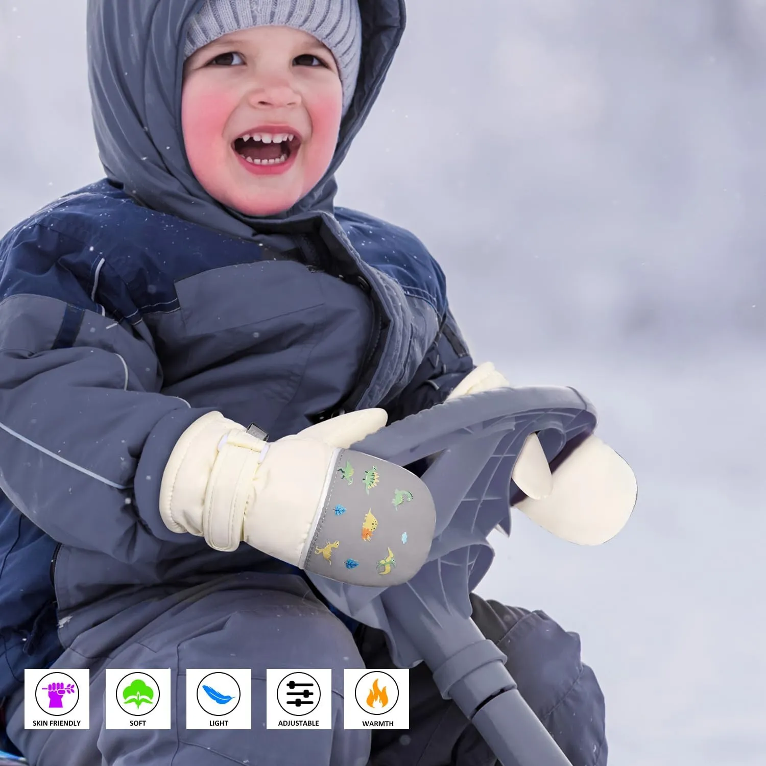 Fleece Lined Mittens for Baby Boys Girls,Infant Baby Toddler Little Kids Winter Gloves Mittens for Children