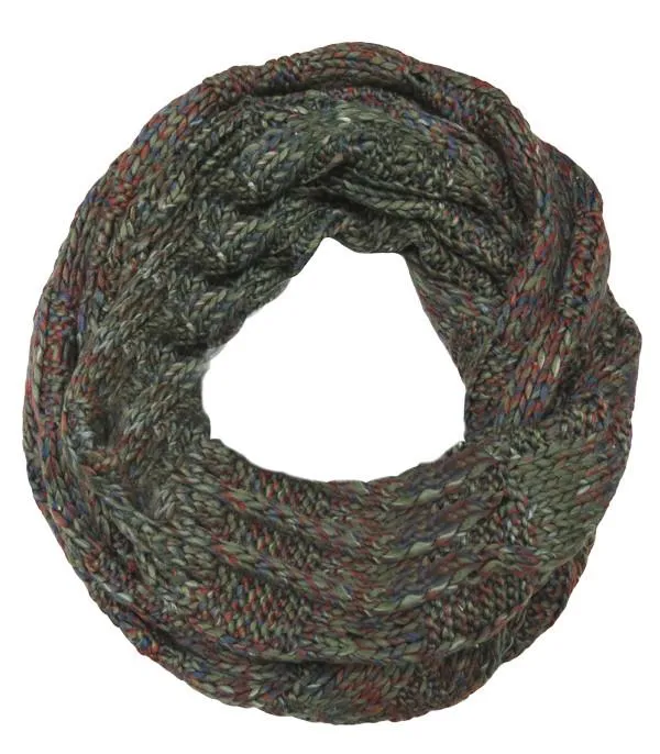 Hand Knit Chunky Weave Basket Infinity in Multi by Spun