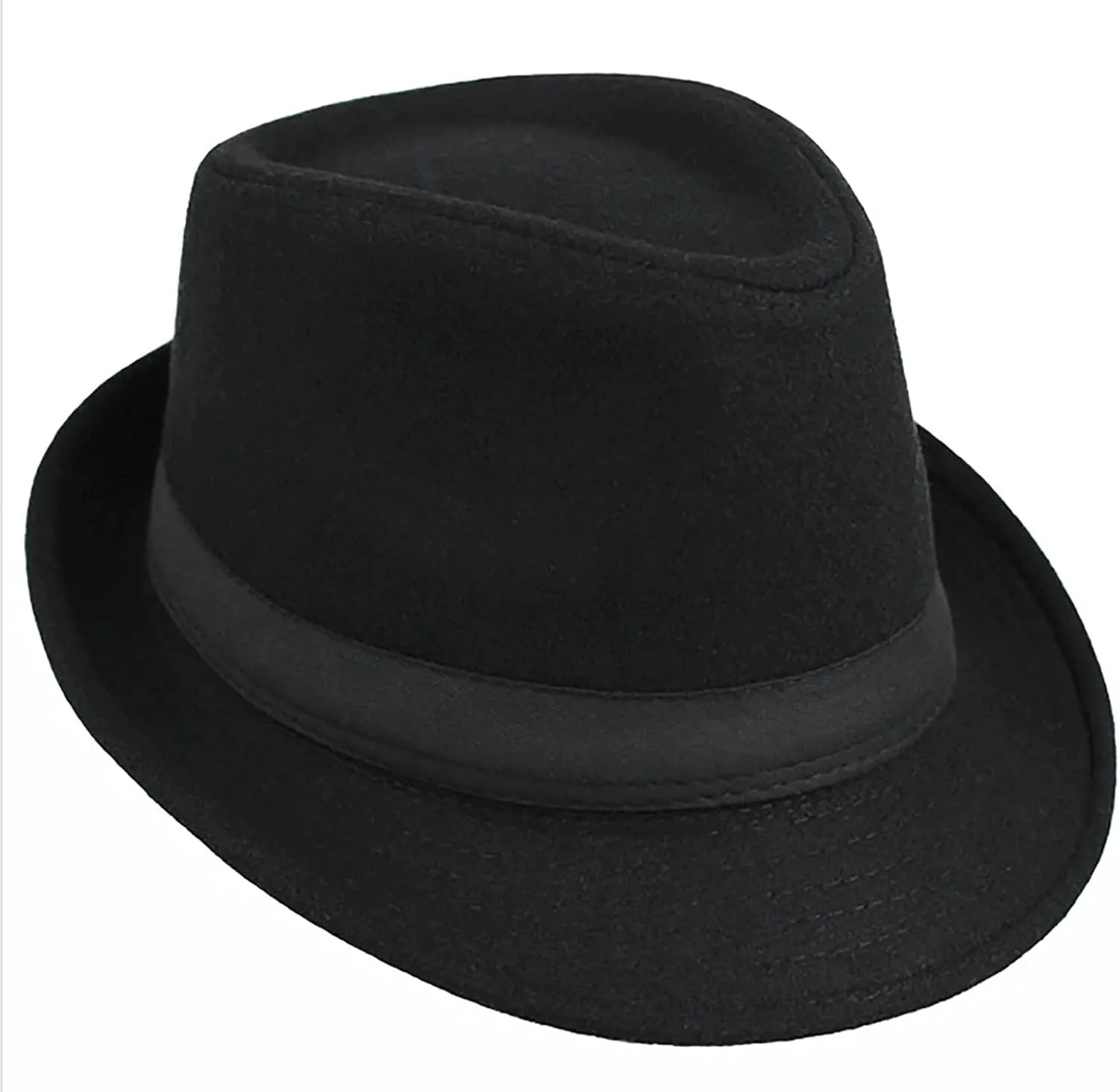 Kids-Felt-Fedora-Trilby-Gangster-Hat Toddler-Boys Panama Derby Manhattan Cuban Hat Jazz-Cap(Size 6 5/8 for 2-5T)