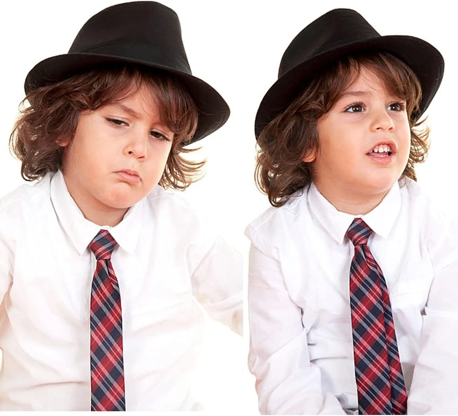 Kids-Felt-Fedora-Trilby-Gangster-Hat Toddler-Boys Panama Derby Manhattan Cuban Hat Jazz-Cap(Size 6 5/8 for 2-5T)
