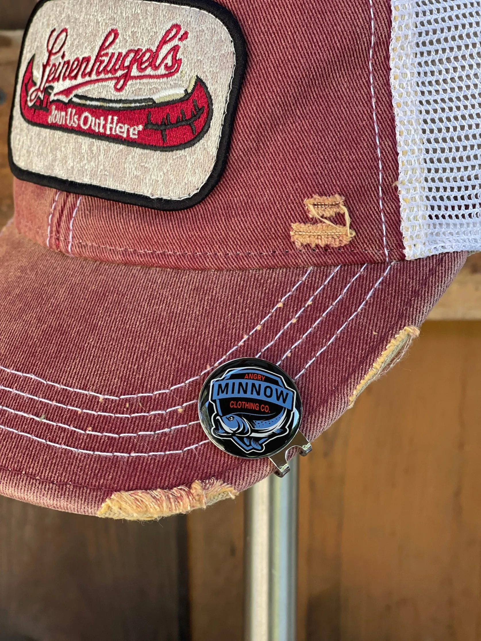 Leinenkugel Retro Logo Hat- Distressed Burgundy