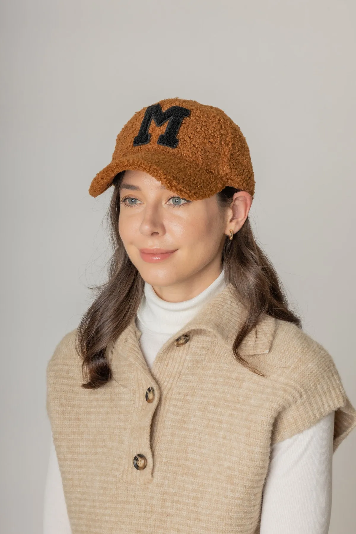 Letter M Sherpa Baseball Cap (Big Letter)