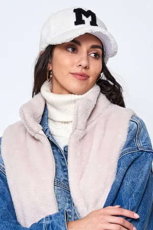 Letter M Sherpa Baseball Cap (Big Letter)