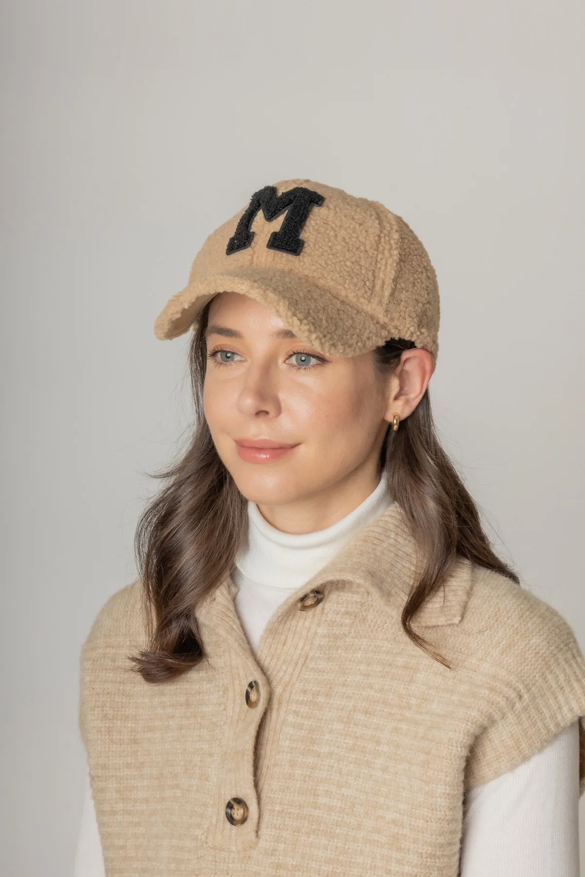 Letter M Sherpa Baseball Cap (Big Letter)