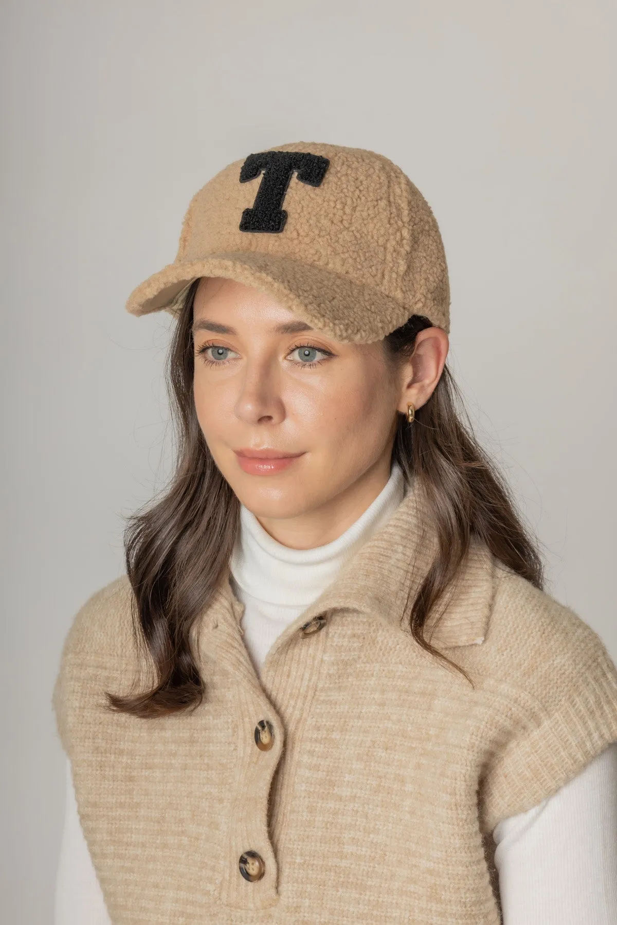 Letter T Sherpa Baseball Cap (Big Letter)