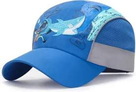 LLmoway Breathable Kids Sun Protection Ball Cap Quick Dry UPF50 Lightweight Mesh Sports Hats for Boys Summer Running Beach