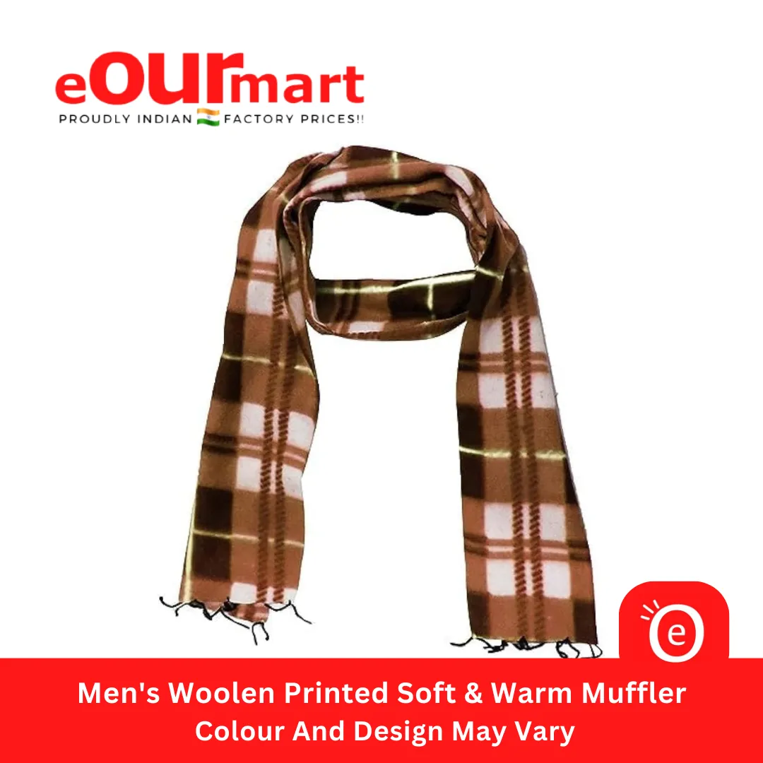 Men's Woolen Printed Soft & Warm Muffler/Colour And Design May Vary