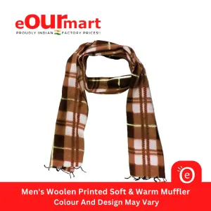Men's Woolen Printed Soft & Warm Muffler/Colour And Design May Vary