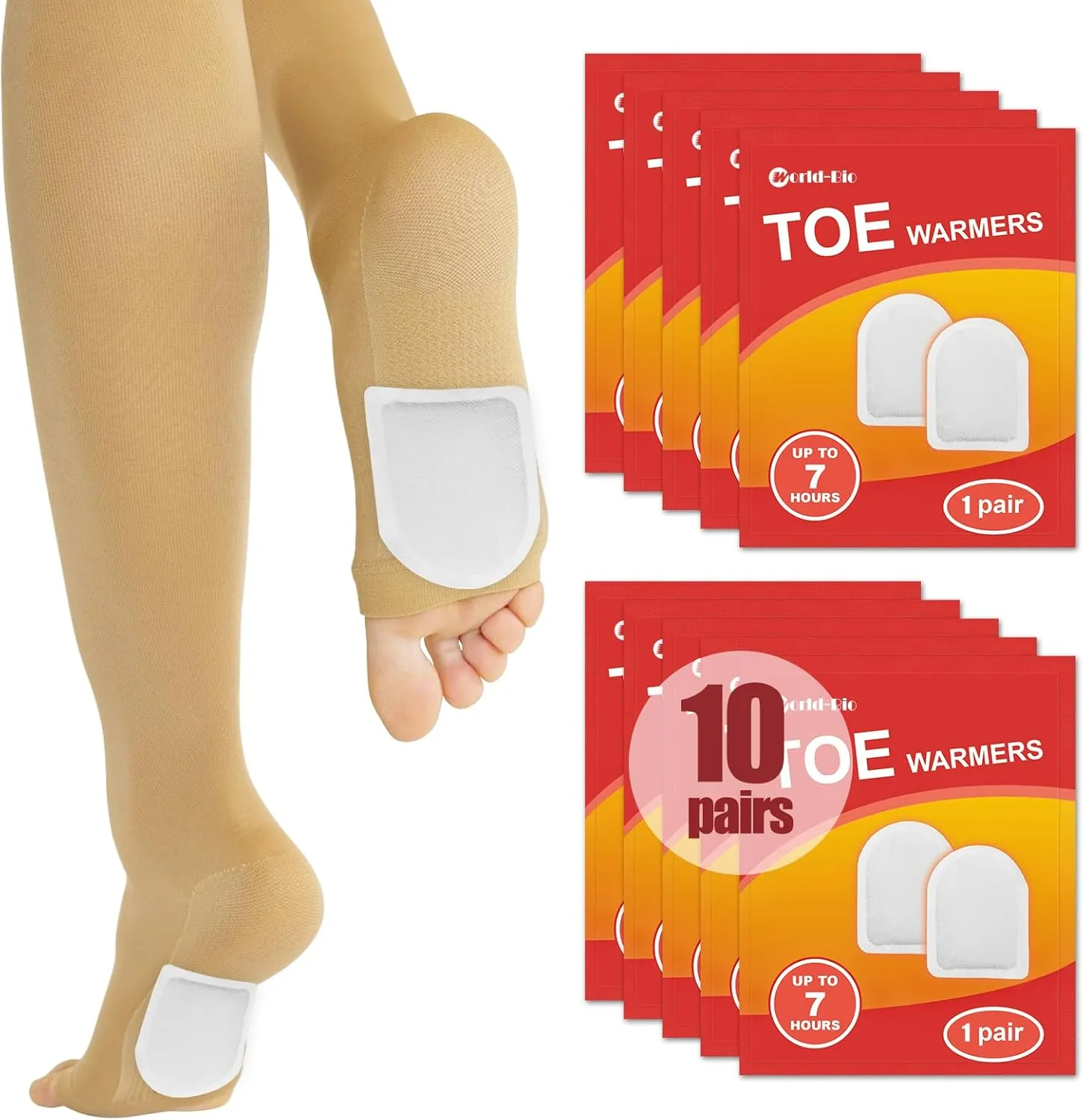 MR.ICE Toe & Insole Feet Warmers - Disposable, Air Activated, Long Lasting Hot Warmers