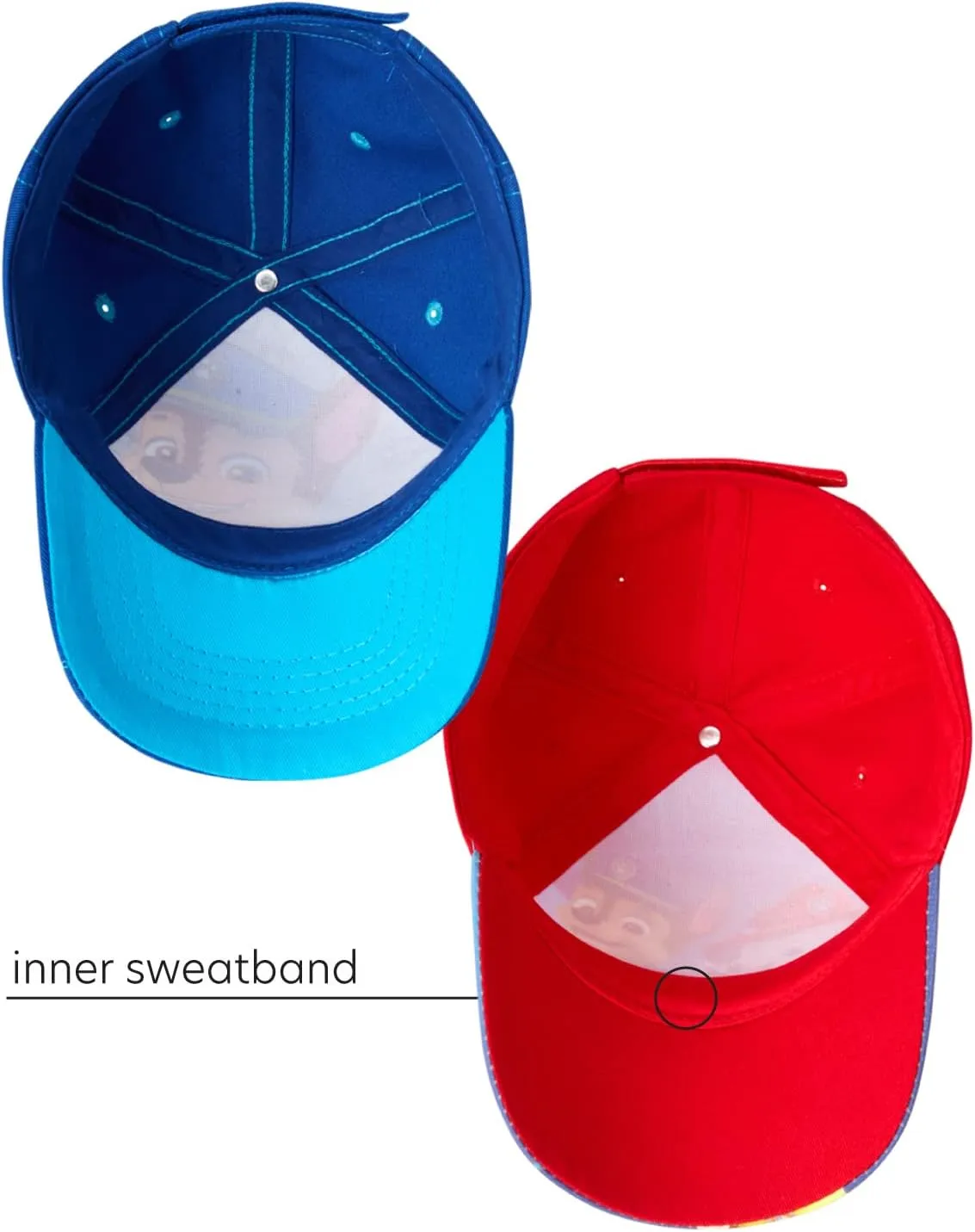 Nickelodeon Boys' Paw Patrol Baseball Cap - 2 Pack Chase, Marshall, Rubble Curved Brim Strap Back Hat (2T-7)