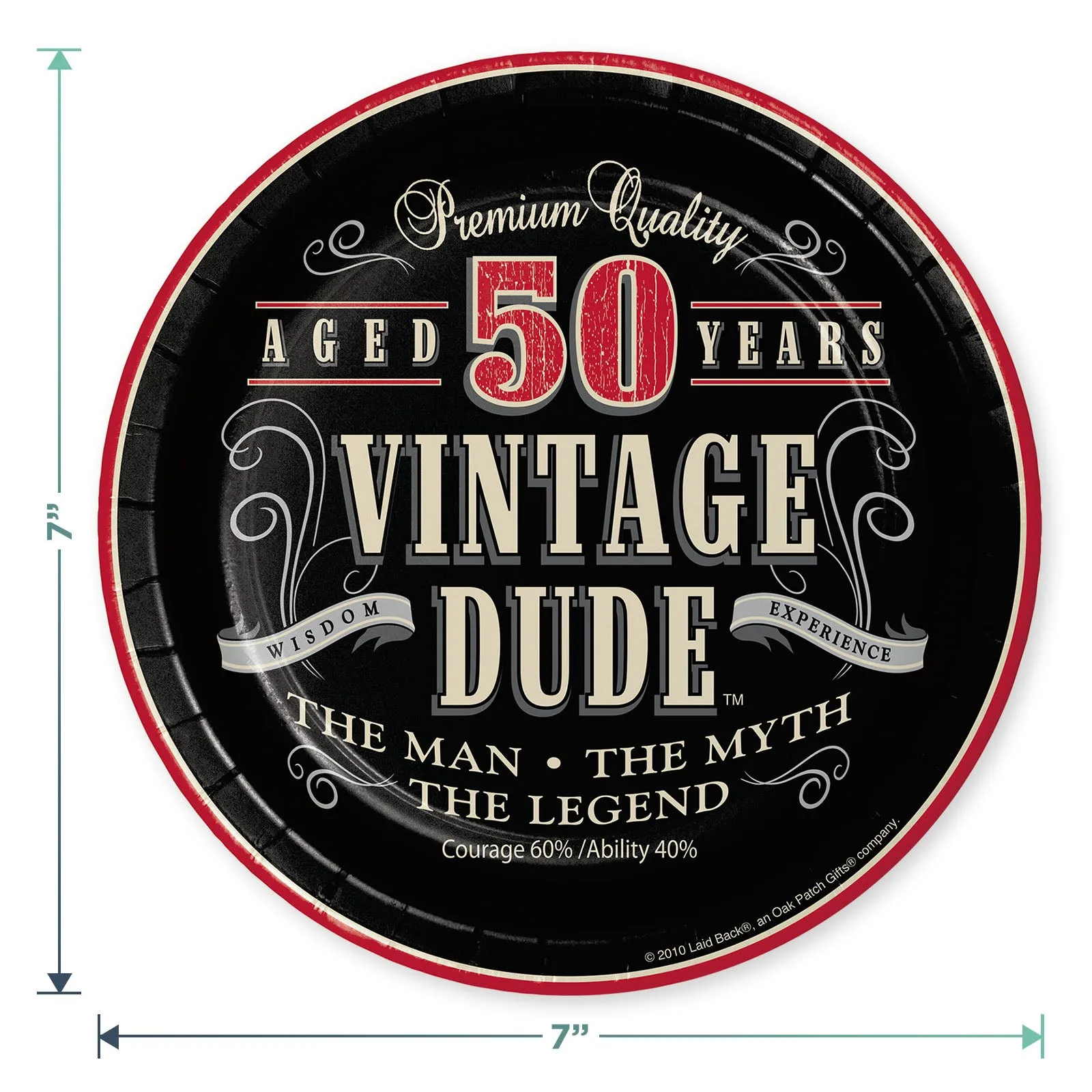 Old Man Vintage Dude Party Supplies - 50th Milestone Dessert Plates, Napkins, and Forks (Serves 16)