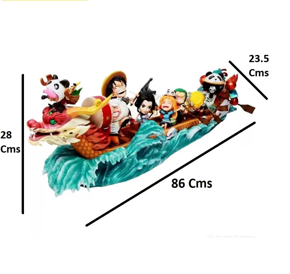 One Piece | The Straw Hat Pirates Bust Dragon Boat Scene Premium Anime Action Figure | 90 Cms |