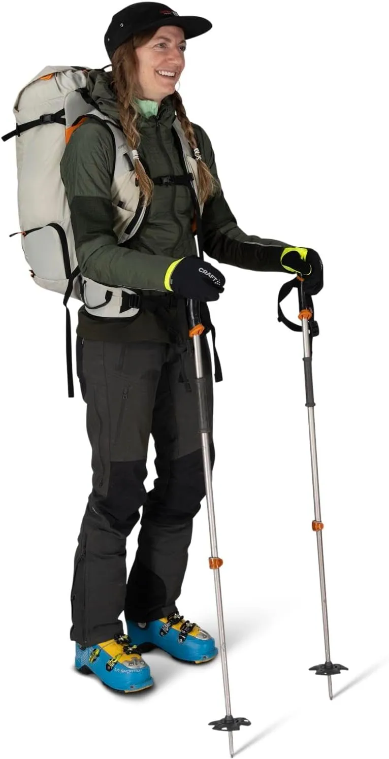 Osprey Firn 28L Ski and Snowboard Backpack, Sandy Grey/Tequila Orange, Medium/Large
