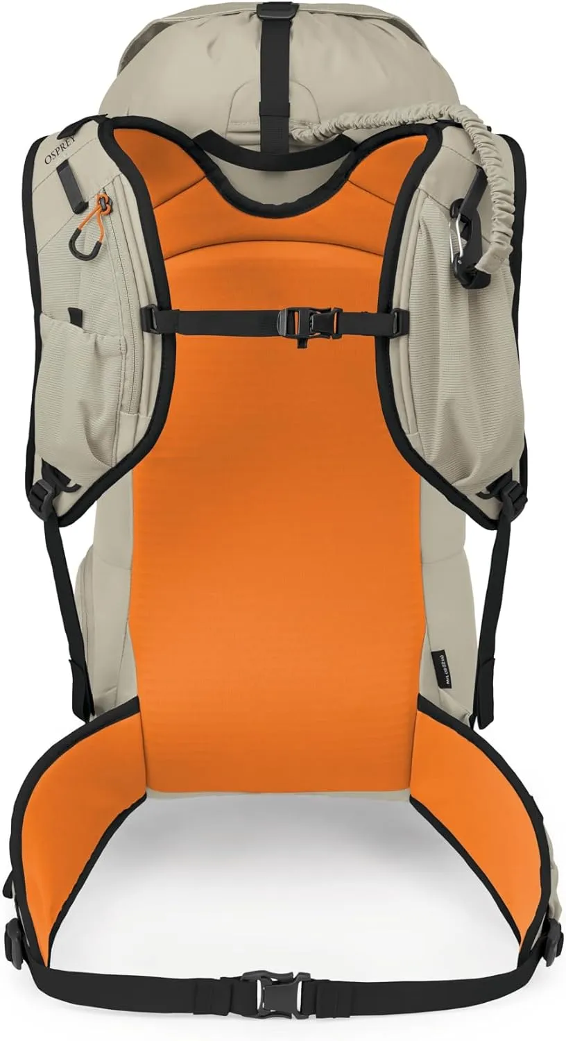 Osprey Firn 28L Ski and Snowboard Backpack, Sandy Grey/Tequila Orange, Medium/Large