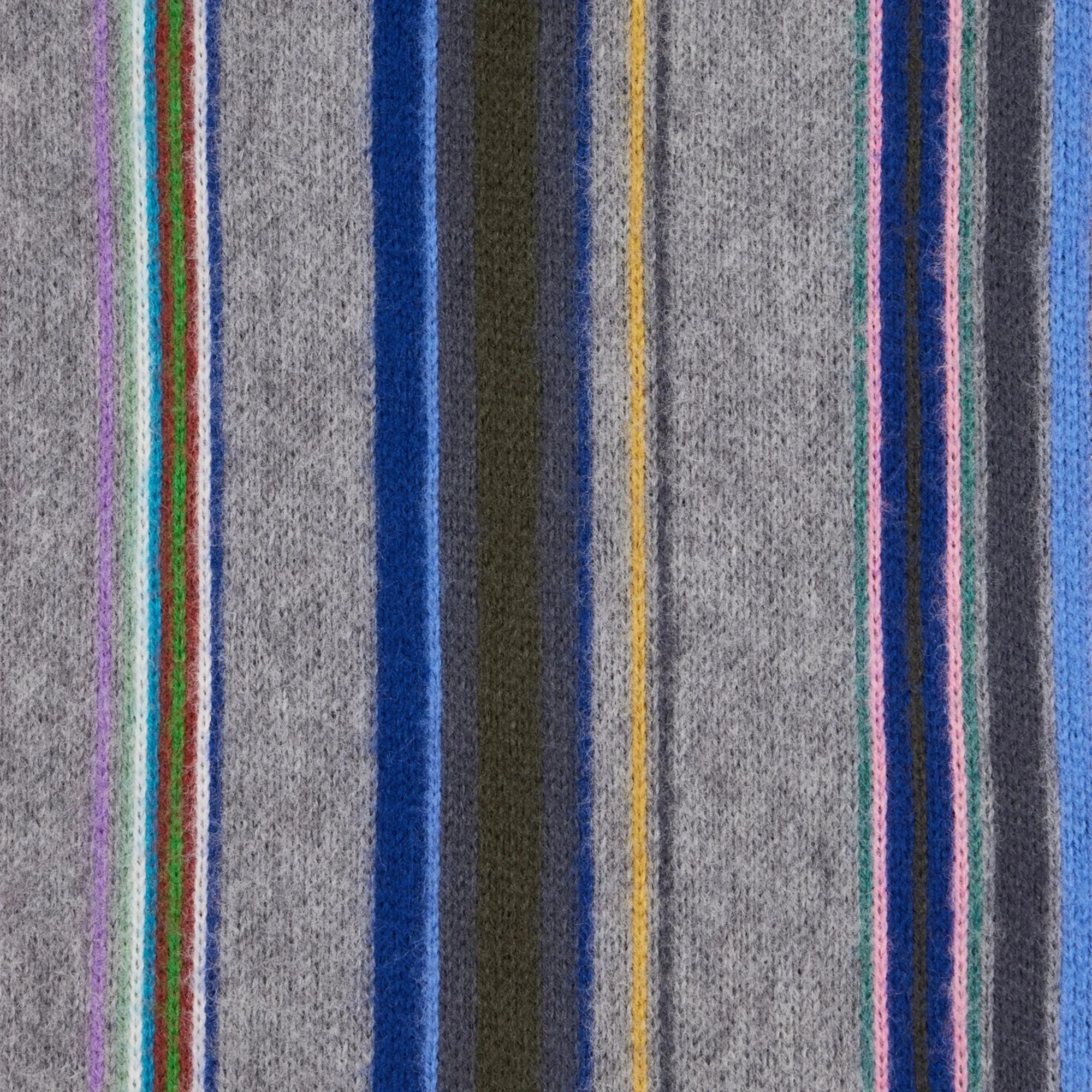 Paul Smith - Men's Merino Wool Multistripe Scarf in Grey