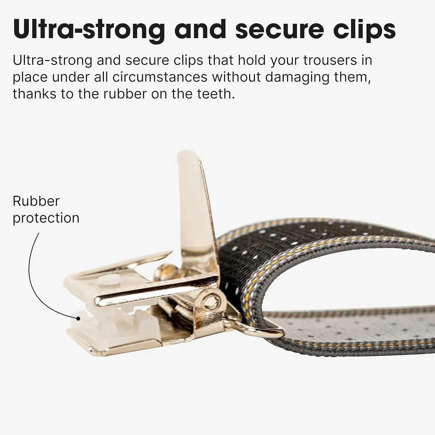 PIERROT Suspenders for Men Premium with Very Strong Clips - One Size Adjustable - Wide Heavy Duty Braces for Men Trousers