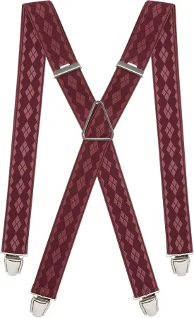 PIERROT Suspenders for Men Premium with Very Strong Clips - One Size Adjustable - Wide Heavy Duty Braces for Men Trousers