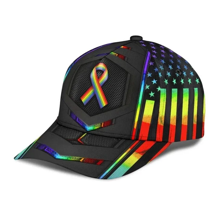 Pride Rainbow Colors Baseball Cap, Beagle In Dog Years I'm Gay LGBT 3D Print Baseball Cap Hat