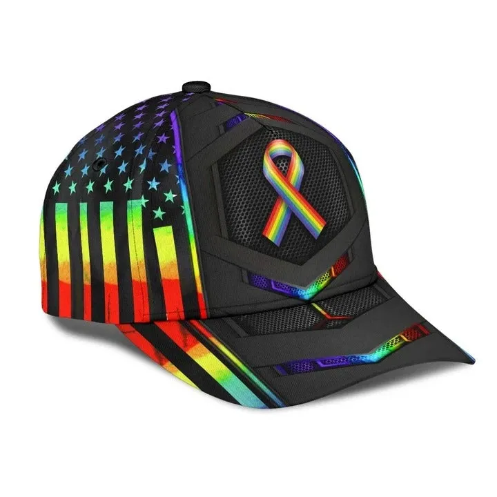 Pride Rainbow Colors Baseball Cap, Beagle In Dog Years I'm Gay LGBT 3D Print Baseball Cap Hat