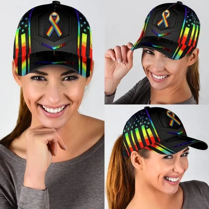 Pride Rainbow Colors Baseball Cap, Beagle In Dog Years I'm Gay LGBT 3D Print Baseball Cap Hat