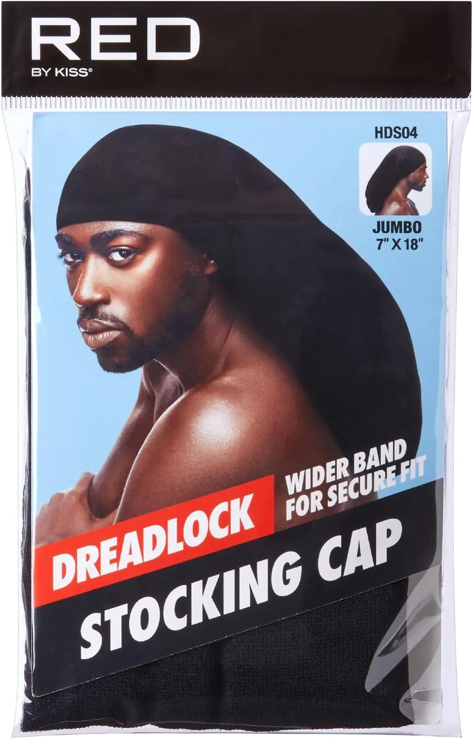 Red by Kiss Dreadlock Stocking Cap, Secure Stretchy Fit for Long & Locs Hair, Soft & Lightweight, Breakage & Lint Protection