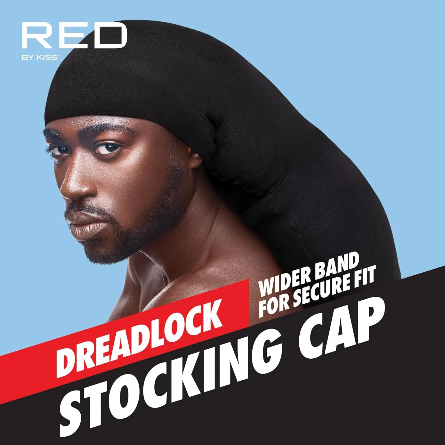 Red by Kiss Dreadlock Stocking Cap, Secure Stretchy Fit for Long & Locs Hair, Soft & Lightweight, Breakage & Lint Protection
