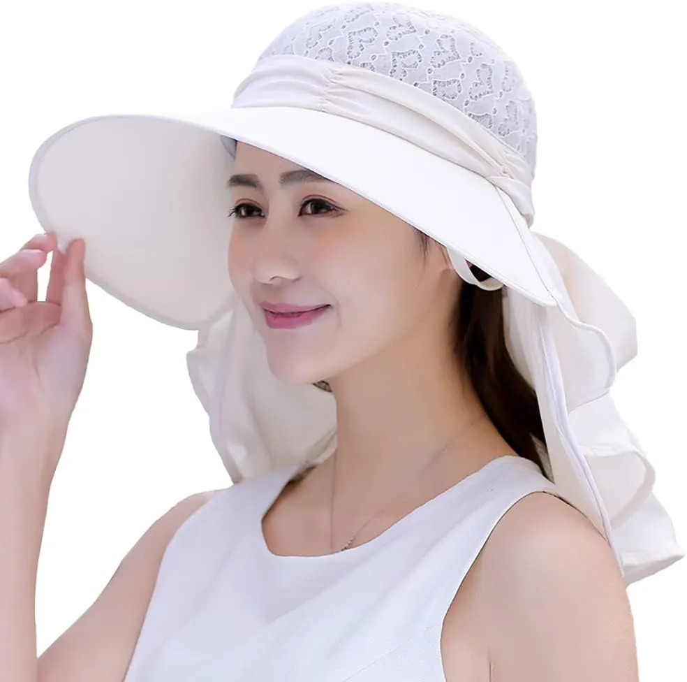 Roll Up Wide Brim Sun Visor UPF 50  UV Protection Sun Hat with Neck Protector