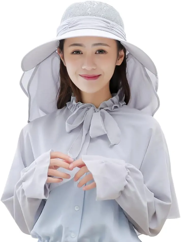 Roll Up Wide Brim Sun Visor UPF 50  UV Protection Sun Hat with Neck Protector